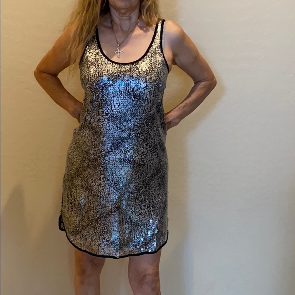 Kenneth Cole silver sequin dress